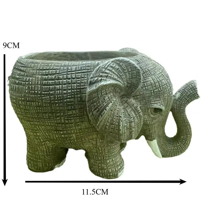 Jolie jardinière en résine en forme d'éléphant