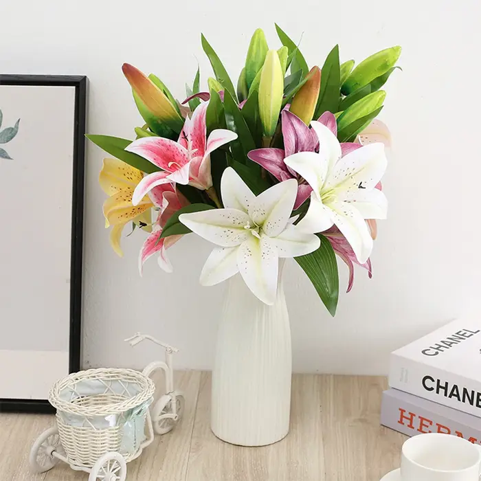 Fleurs artificielles de branche de lys
