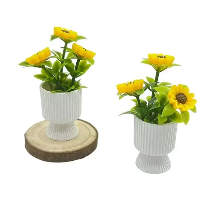 Ornement miniature de tournesol en pot, décoration de maison de poupée 1/12, modèle de jouet, access