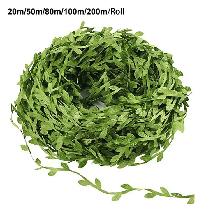 Feuilles vertes artificielles en forme de feuille de soie
