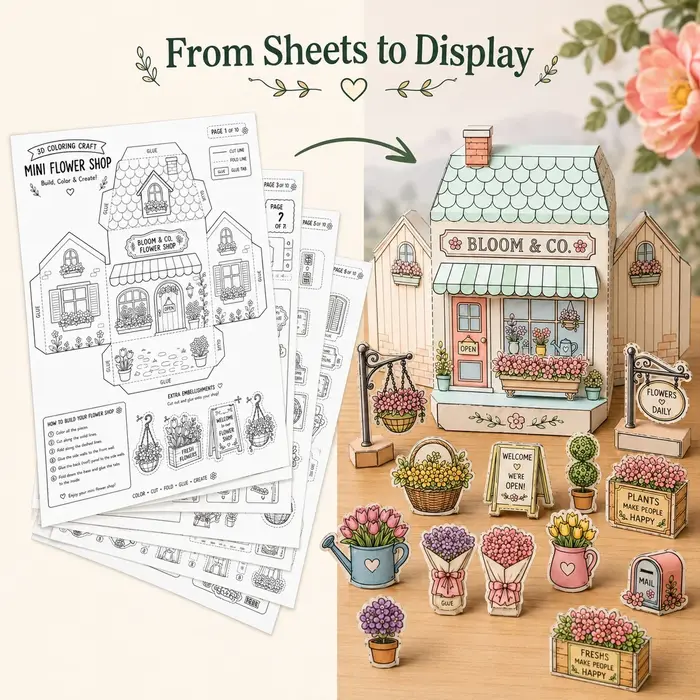 Kit de Bricolage Fleur en Papier DIY, Kit Artisanat Maison 3D Origami, Ensemble de Papier Pliable Fait Main, Ornement Créatif, Kit de Fabrication d'Origami
