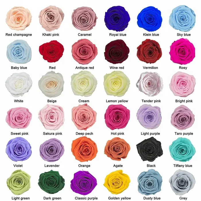 Rose longue durée faite à la main dans une boîte