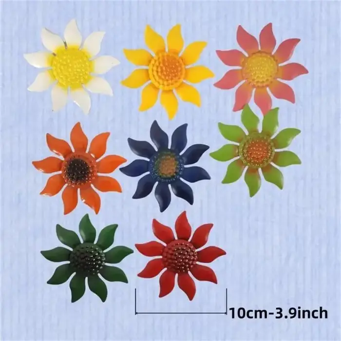 Ensemble 8 articles d'art fleurs en métal