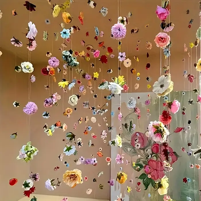 30 fleurs colorées aléatoires avec ligne de pêche pour le bricolage