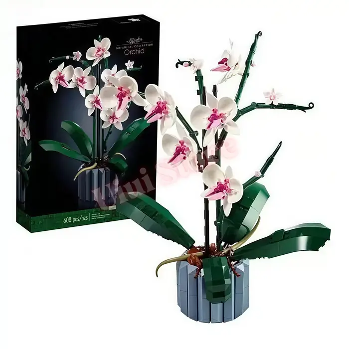 Ensemble de blocs de construction de fleurs artificielles : Orchidée