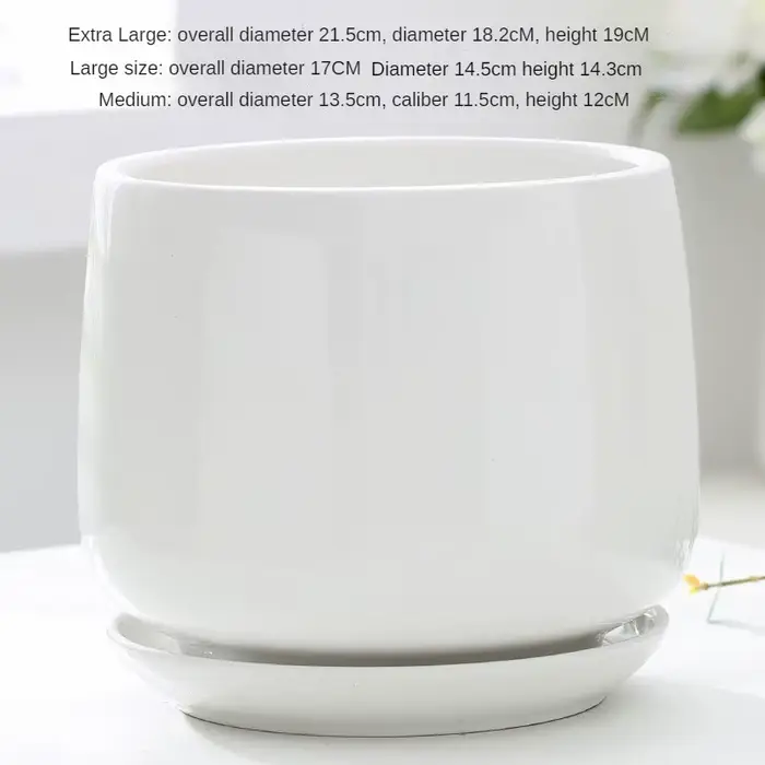 Pot de fleurs créatif en céramique, grand et Extra Large, avec plateau, balcon domestique, pot de fl