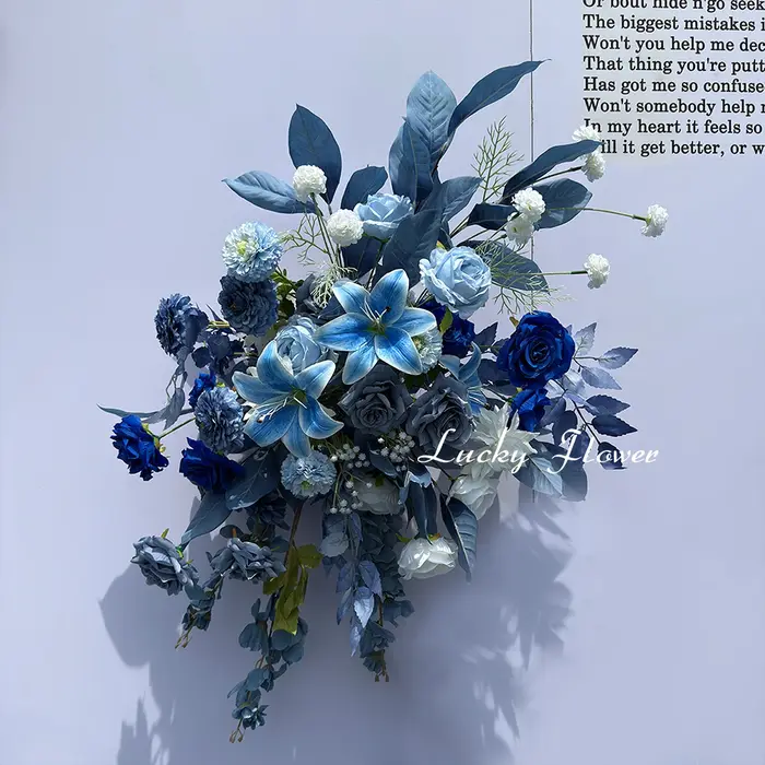 Fleurs artificielles d'extérieur de couleur bleue