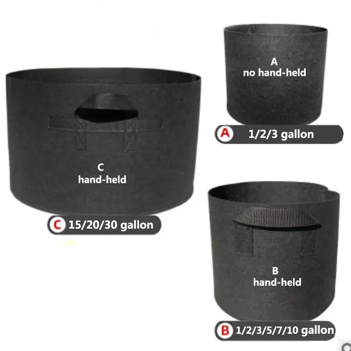 1-30 gallons grande plante fleur sacs de culture pot maison outils de jardin pomme de terre fraise tissu légumes