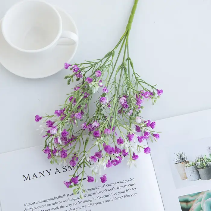 Plante de fleurs artificielles gypsophile, Bouquet de mariée pour mariage, Vase de maison, Table, ja