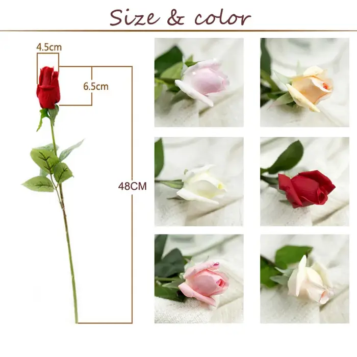 Roses artificielles au toucher réel