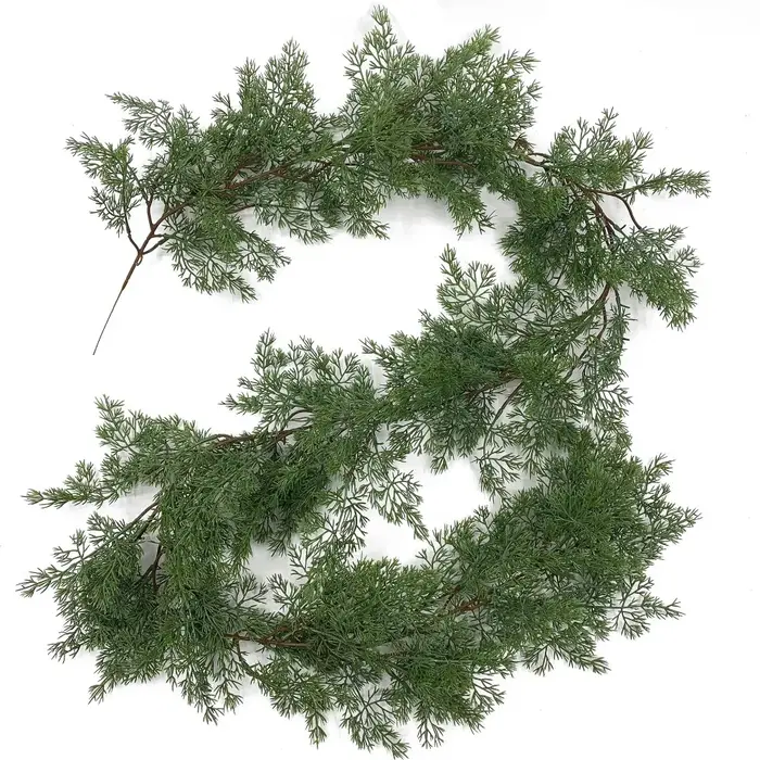 Couronne de pin de cyprès artificiel vert, accessoires de bricolage, 190cm, cèdre, verdure, rotin, d