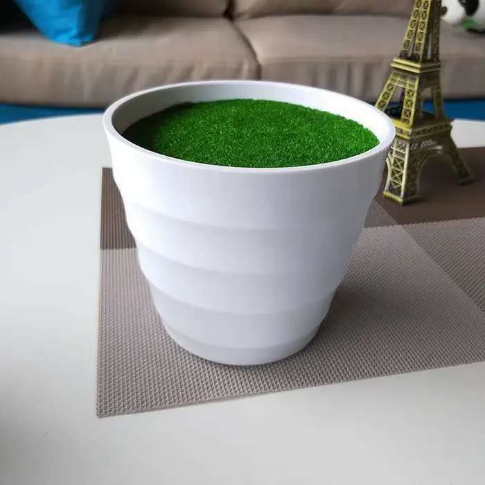 Pot de plantes artificielles, Vase de pelouse en plastique blanc épais, décoration de jardin de mais