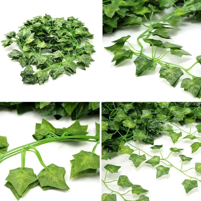 Guirlande suspendue de feuilles de lierre vertes artificielles