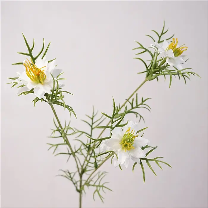 Branches de fleurs de ovale cisse artificielles, 3 têtes, 10 pièces, pour arrière-plan de mariage, d