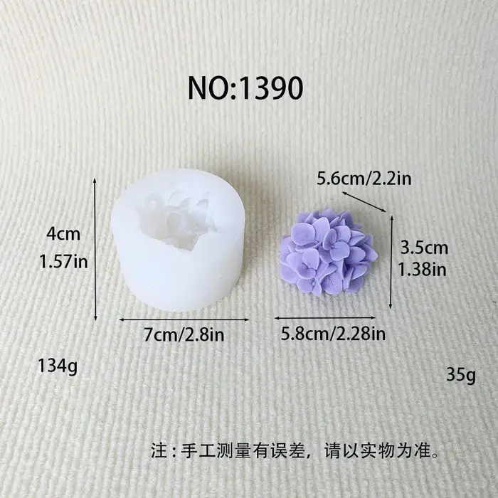 Moules en Silicone pour fleurs d'hortensia