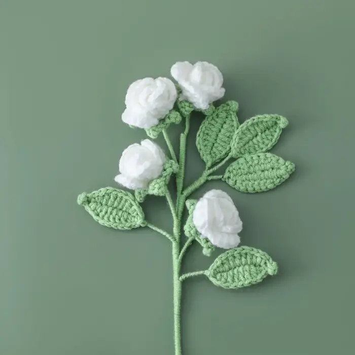 Bouquet de roses tricotées au Crochet