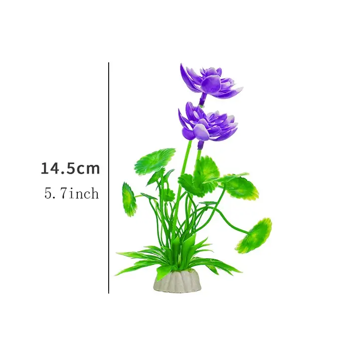 Plantes aquatiques artificielles décoratives pour aquarium, fausses fleurs et décorations aquatiques