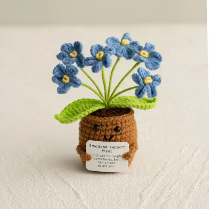Plante en pot tricotée au crochet