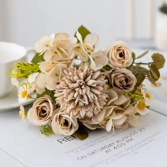 Fleurs Artificielles Camomille – Combinaison pour Décoration de Table Maison