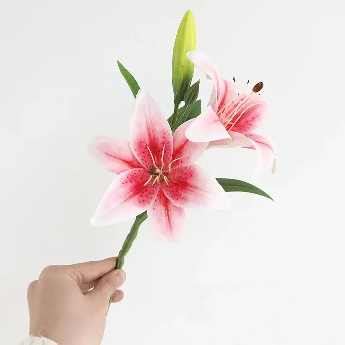 Fleur artificielle de lys de 38 cm pour bouquet de mariage