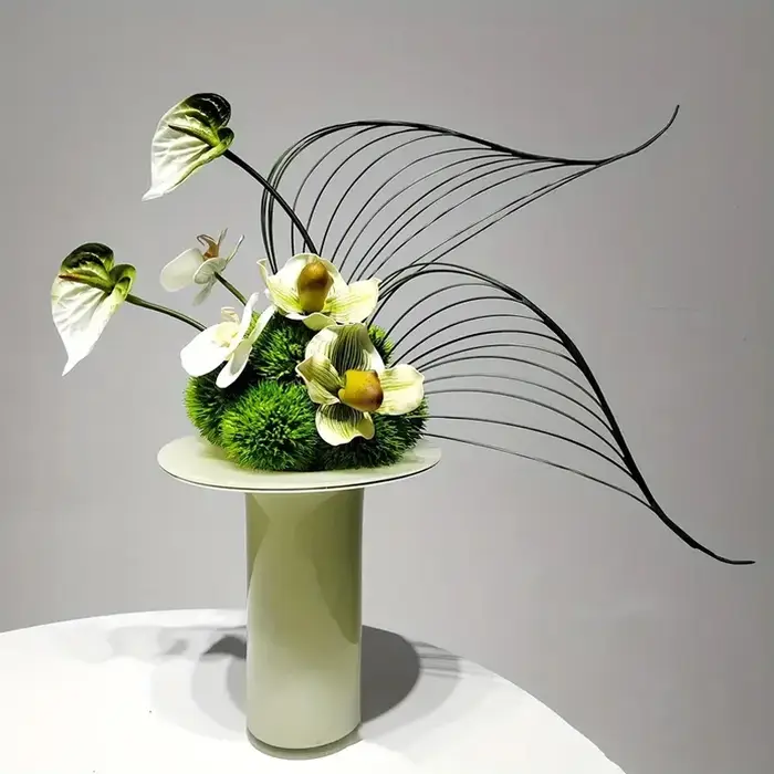 Tige de fleur verte foncée artificielle, 5 pièces, matériel Floral, accessoires de tige de fil faits à la main pour la décoration de la maison et du mariage
