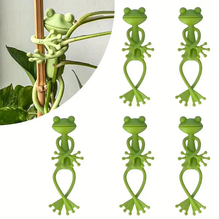 Clip de fixation créatif pour plantes grimpantes en forme de grenouille verte