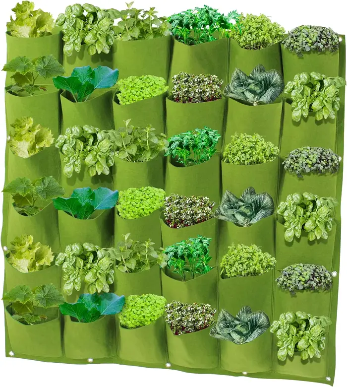 Sac de croissance de plantes, jardinière murale verticale en feutre, support de plantes de jardin su