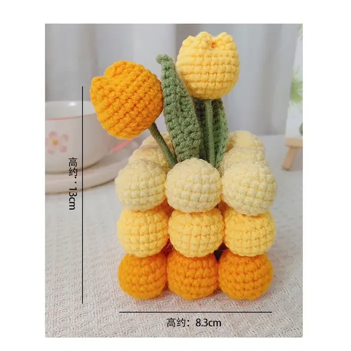 Kit de crochet Fleur de Tulipe pour débutants avec instructions