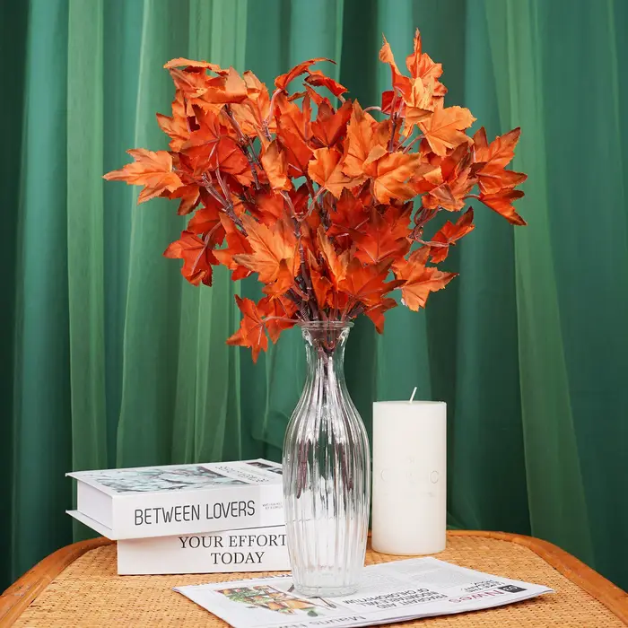 Bouquet de fleurs artificielles en feuille d'érable d'automne