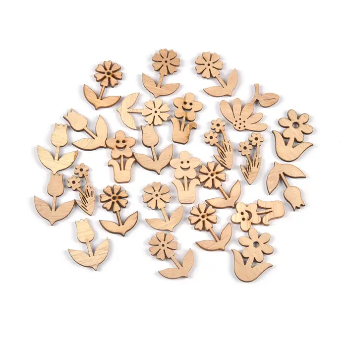 Décoration de fleurs en bois naturel