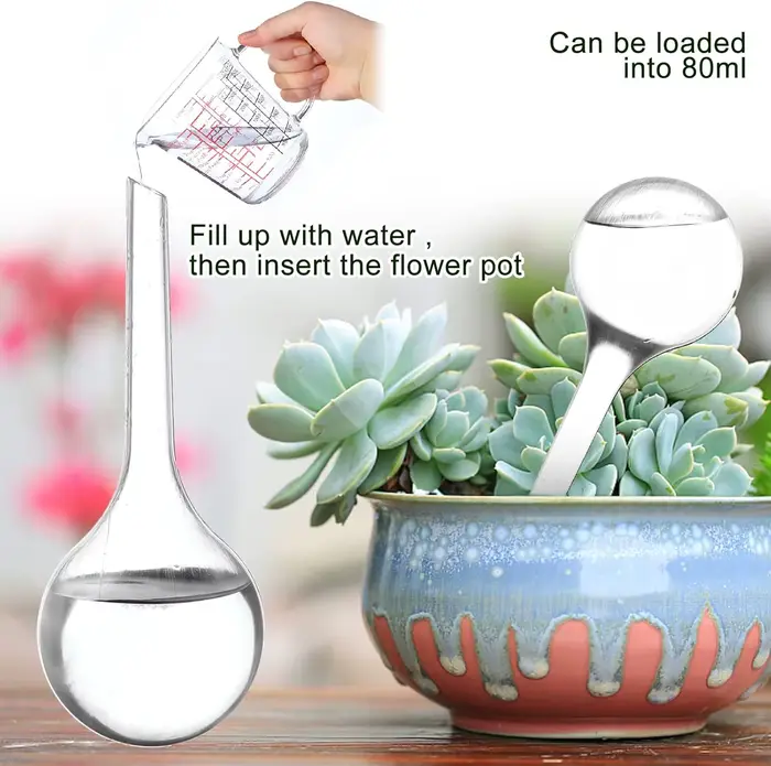 Lot de 12 boules d'arrosage pour plantes d'intérieur 13x5cm Système