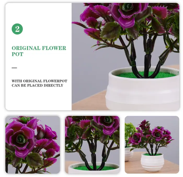 Plantes artificielles en pot de bonsaï