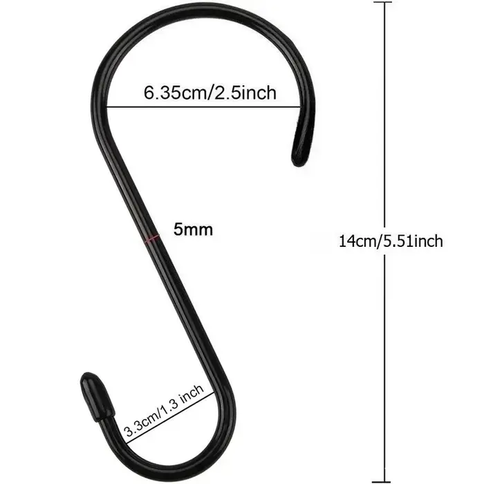 Crochets en S robustes pour suspendre des pots de cuisine, crochets de placard pour suspendre des pl