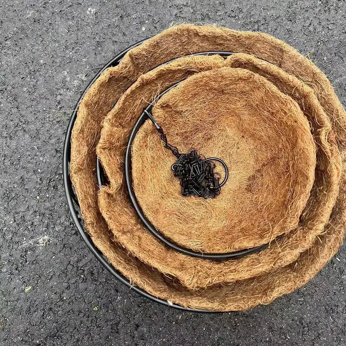Pot de fleurs rond en fer marron noix de coco, panier suspendu, plante verte charnue créative europé