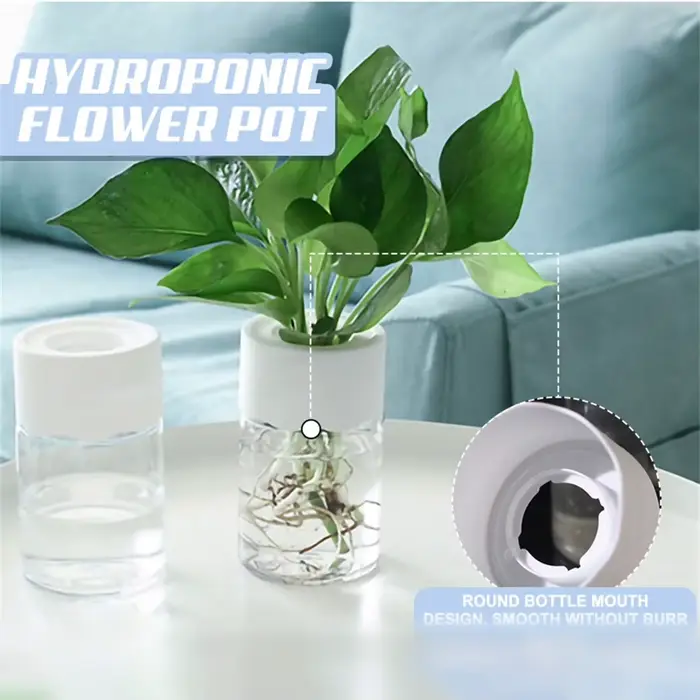 Mini Pot de fleur hydroponique, Vase décoratif pour la maison, Imitation verre Transparent, Pots de 