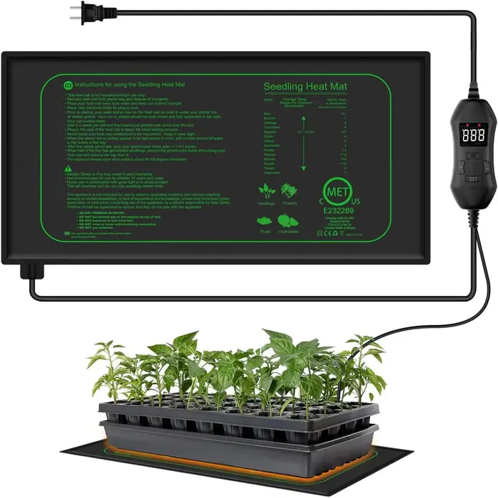 Tapis chauffant pour semis avec Thermostat numérique, coussin chauffant pour Germination des plantes