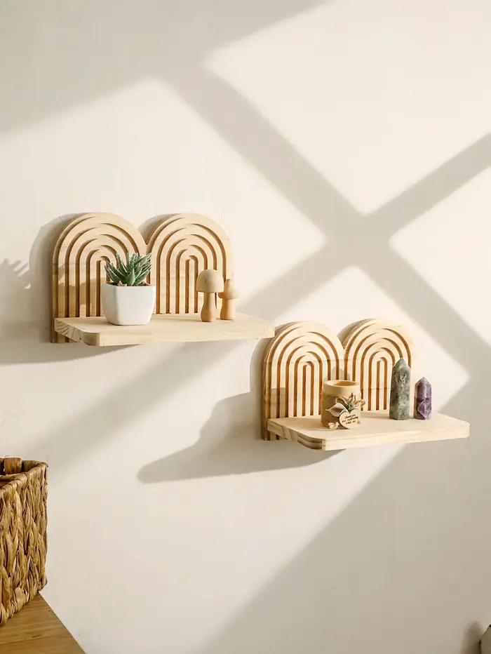 Étagères murales arquées en bois Boho