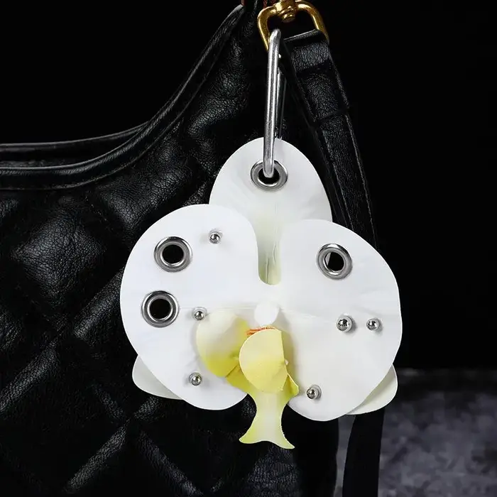 Porte-clés orchidée Lily Phalaenopsis exquis, Simulation créative de sac à fleurs, pendentif, sac à 