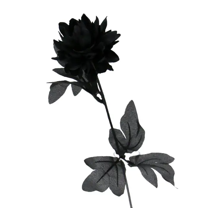 Branche de fleur artificielle Dahlia noire Bourgogne, matériaux pour arrangement floral mural de mar