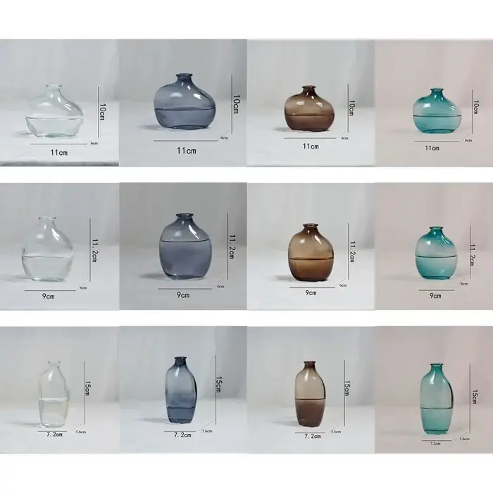 Vase à fleurs rétro tendance en verre
