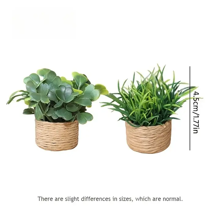 Plantes artificielles en pot, mini-plantes mignonnes en pot, paysage miniature adapté à l'intérieur, à l'extérieur, à la maison, à la cuisine, au bureau