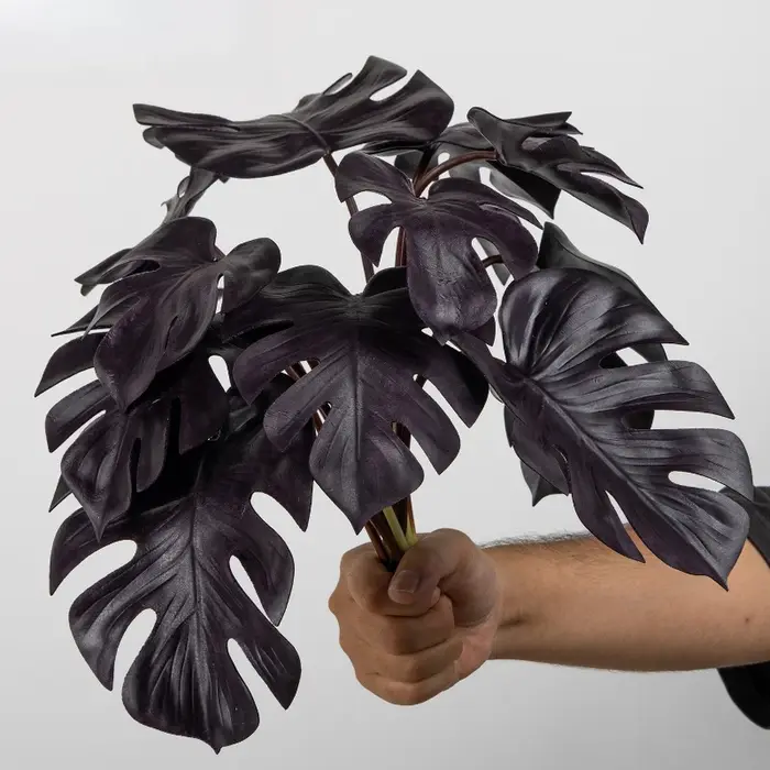 Lot de 5 feuilles de Monstera artificielles en PU