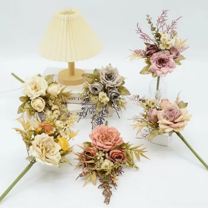 Bouquet de fleurs artificielles au toucher réel