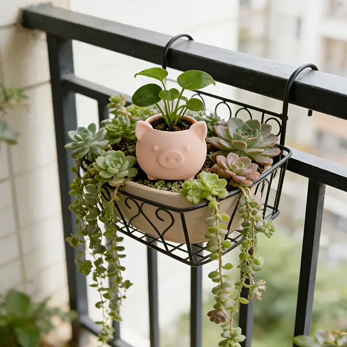 1PC Pot de fleurs en forme de cochon rose imprimé en 3D