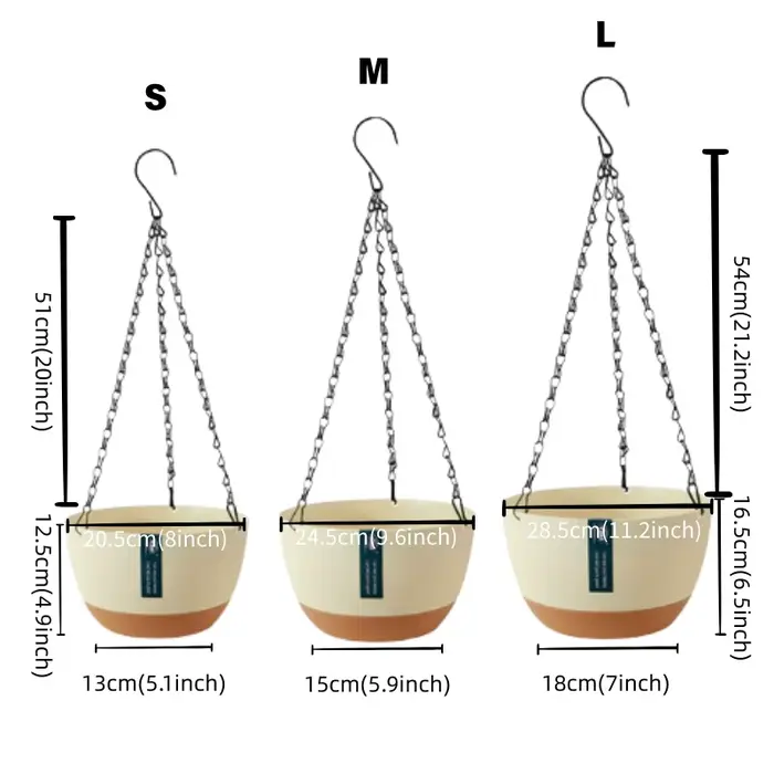 Pots d'arrosage auto-arrosage suspendus de qualité domestique