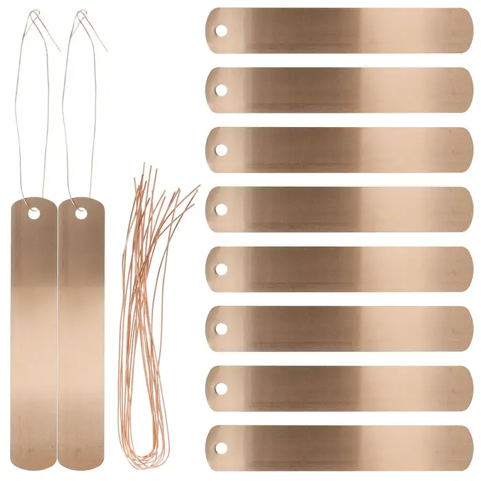 Étiquettes d'identification de plantes en cuivre, 20 pièces, étiquettes métalliques, marqueurs de jardin imperméables pour l'extérieur, étiquettes suspendues en fil métallique