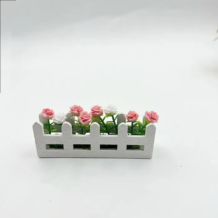 Mini fleur en pot, ensemble de fleurs de clôture de roses