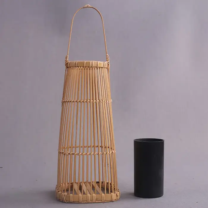 Vase à fleurs Zen en bambou fait à la main