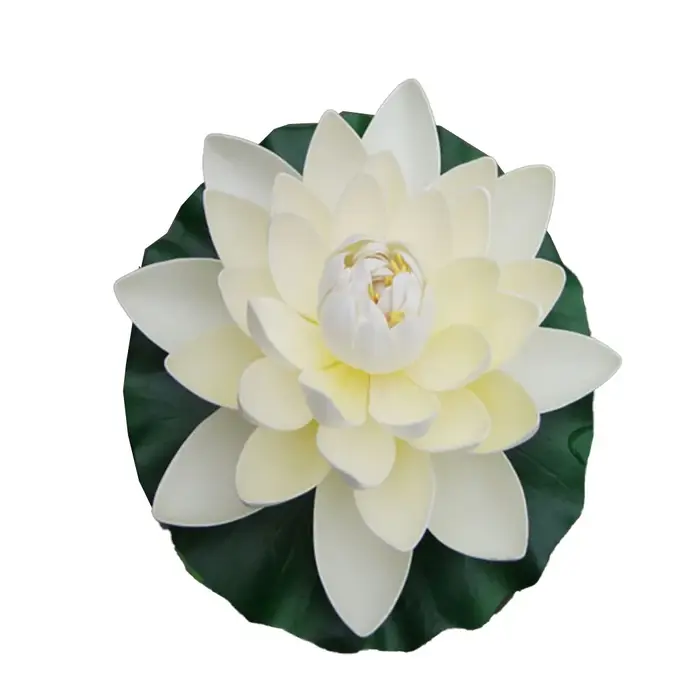 Grandes fleurs de lotus artificielles flottantes pour étangs - Décorations réalistes de nénuphars de 28 cm en blanc, rose, bleu, jaune