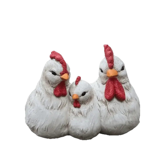 Pot de fleurs décoratif en forme de famille de poulets